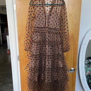 Ella Polka Dot Tiered Tulle Maxi Dress